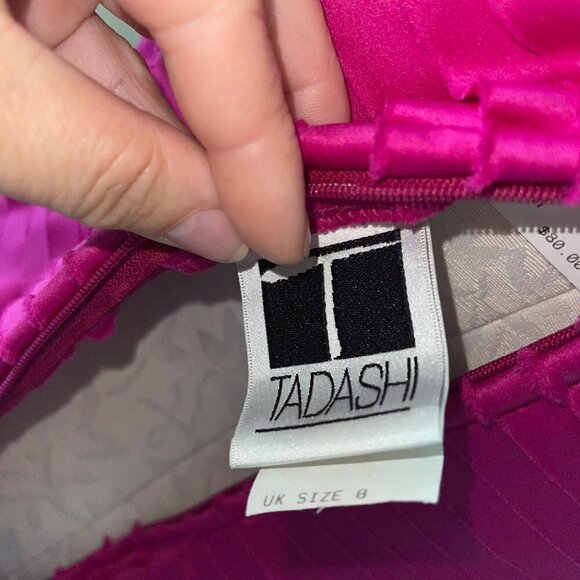 Tadashi Vintage Womens Tiered Gown Size 6 Pink Strapless Made In USA New - Picture 10 of 16